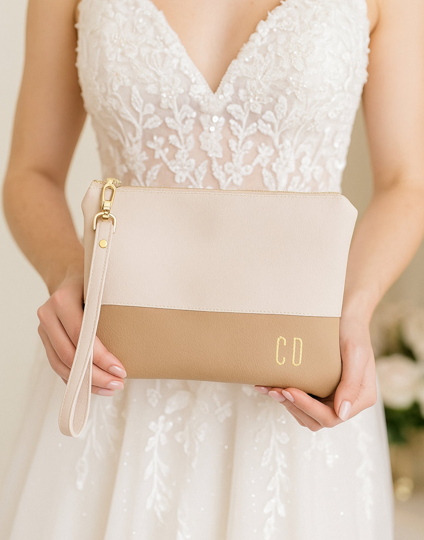 Personalized wedding clutch