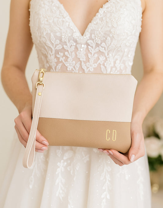 Personalized wedding clutch